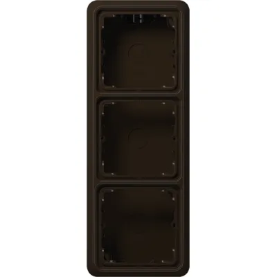 JUNG Aufputzgehäuse 3-fach CD583ABR | Schalterrahmen | Duroplast glänzend | halogenfrei | horizontal/vertikal | braun