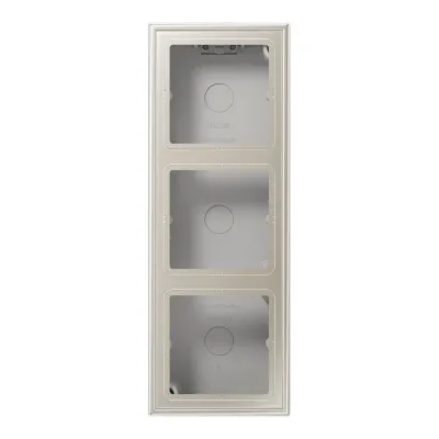 JUNG Aufputz-Kappe 3-fach | Edelstahl matt | Gehäuse mit Abdeckrahmen | 223x81x47 mm