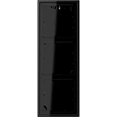 JUNG Aufputz-Kappe 3-fach LS583ASW | Unterputz-Gehäuse kompatibel LS 990 | Duroplast glänzend | schwarz | RAL 9005
