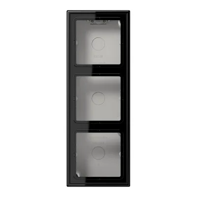 JUNG Aufputz-Kappe 3-fach LS583ASW | Unterputz-Gehäuse kompatibel LS 990 | Duroplast glänzend | schwarz | RAL 9005
