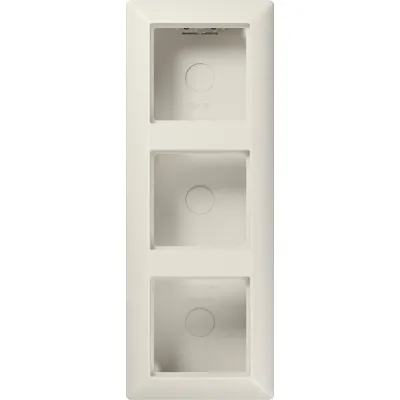 JUNG Aufputz-Gehäuse 3-fach AS583AW cremeweiß RAL1013 | Duroplast glänzend | mit Rahmen | montagevariabel