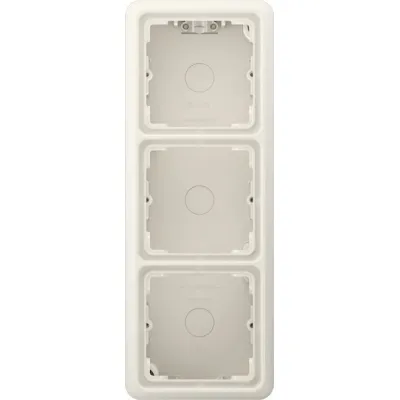 JUNG Aufputz-Kappe 3-fach CD583AW | Abdeckrahmen Duroplast | cremeweiß RAL 1013 | flammwidrig | horizontal/vertikal