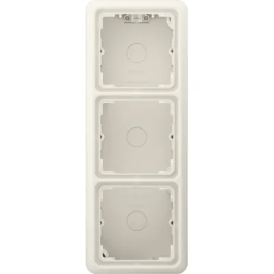 JUNG Aufputz-Kappe 3-fach CD583AW | Abdeckrahmen Duroplast | cremeweiß RAL 1013 | flammwidrig | horizontal/vertikal