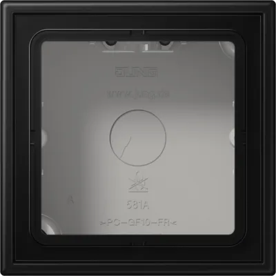 JUNG Aufputz-Kappe 1fach LS581ASWM | Rahmen integriert | Duroplast | quadratisch | 81x81x47mm | graphitschwarz matt