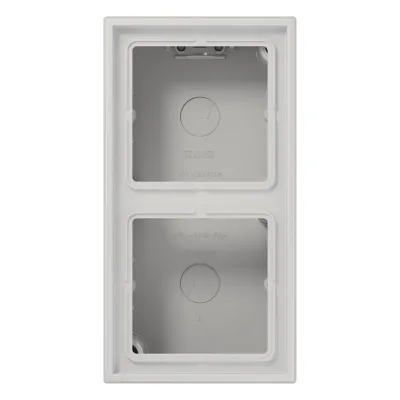 JUNG Aufputzgehäuse LS 582 A LG | 2-fach Serie LS | Kunststoff Duroplast | flammwidrig | IP2X | lichtgrau RAL 7035