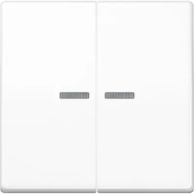 JUNG Wippe 2-fach AS102KO5WW | Schalterabdeckung KNX Taster | Duroplast glänzend | Lichtleiter | 55x55 mm | alpinweiß