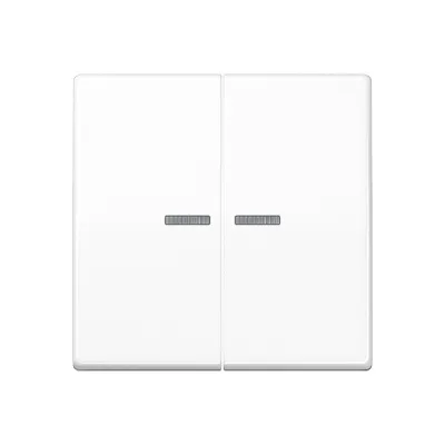 JUNG Wippe 2-fach AS102KO5WW | Schalterabdeckung KNX Taster | Duroplast glänzend | Lichtleiter | 55x55 mm | alpinweiß