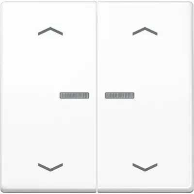 JUNG Wippe 2-fach AS102KO5PWW | Jalousie-Taster KNX | Pfeilsymbole | Duroplast glänzend | 55x55 mm | alpinweiß RAL 9016