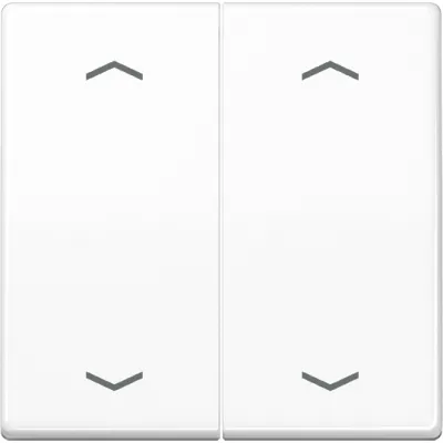 JUNG Wippe 2-fach AS102PWW für KNX Jalousie Taster | Pfeilsymbol | Duroplast glänzend | 55x55mm | alpinweiß