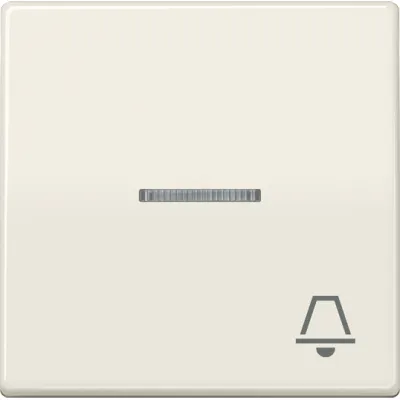 JUNG Wippe AS591KO5K | Klingel Symbol | Lichtleiter | Zentralplatte für Schalter/Taster | Duroplast | IP44 | cremeweiß