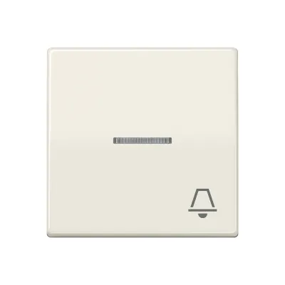 JUNG Wippe AS591KO5K | Klingel Symbol | Lichtleiter | Zentralplatte für Schalter/Taster | Duroplast | IP44 | cremeweiß