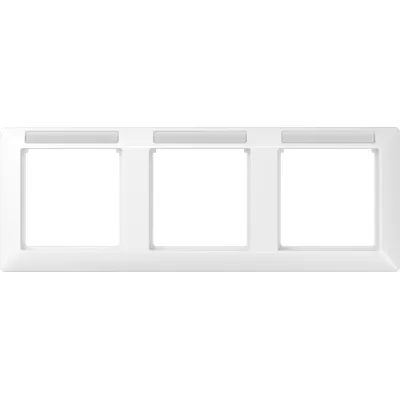 JUNG Rahmen 3fach AS5830BFINAWW | Unterputzrahmen waagerecht | IP44 | bruchsicher | Beschriftungsfeld | alpinweiß