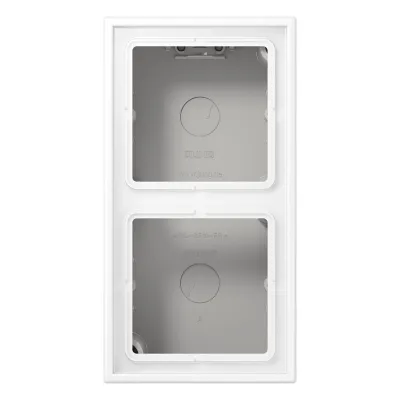 JUNG Aufputzgehäuse 2-fach LS582AWWM | Schalterdose | Duroplast | flammwidrig | 152x81x47 mm | schneeweiß matt