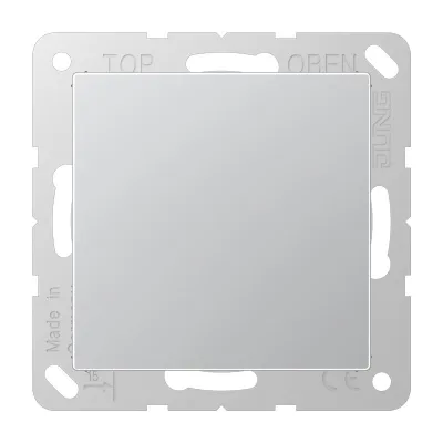 JUNG Blindabdeckung A594-0AL Aluminium | Blind-Abdeckung mit Tragring | Thermoplast glänzend | Klemmbefestigung