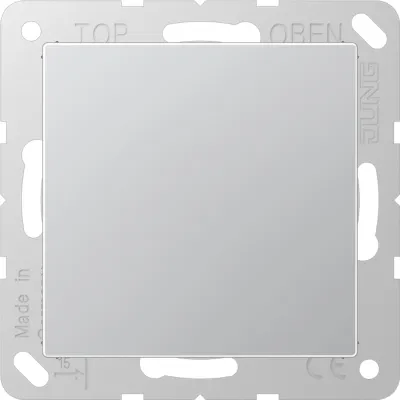 JUNG Blindabdeckung A594-0AL Aluminium | Blind-Abdeckung mit Tragring | Thermoplast glänzend | Klemmbefestigung