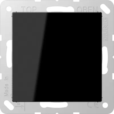 JUNG Blind-Abdeckung A594-0SW | Abdeckung mit Tragring | Thermoplast glänzend | Klemmbefestigung | IP20 | schwarz