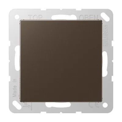 JUNG Blind-Abdeckung A594-0MO | Kunststoff Thermoplast | Klemmbefestigung | lackiert matt | IP44 | mokka