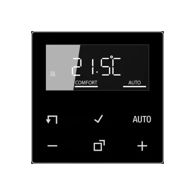 JUNG Raumthermostat BT A 1791 SW | Smart Home Thermostat Heizung & Kühlung | digital, programmierbar, 230V, schwarz