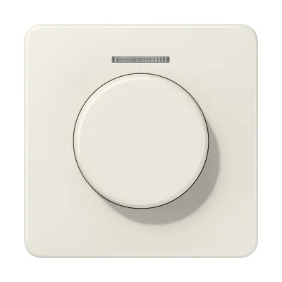 JUNG Abdeckung mit Lichtleiter CD1540KO5 für KNX Drehsensor | Dimmer | Duroplast glänzend | 67x67mm | cremeweiß