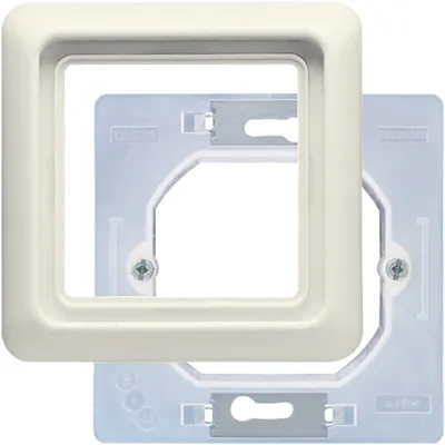 JUNG Abdeckrahmen 1-fach CD681WUW | Rahmen IP44 90x90 mm | Thermoplast bruchsicher | universal | cremeweiß