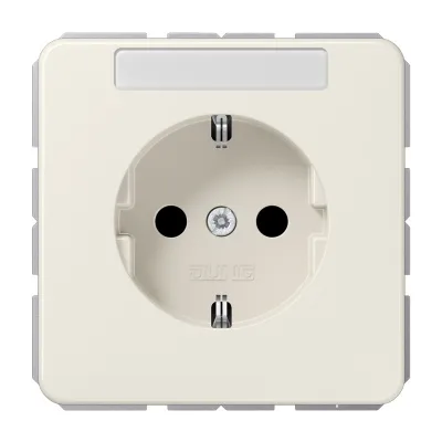 JUNG SCHUKO Steckdose CD1520NA | Unterputz | 16A 250V | Schriftfeld 6x37 mm | Federklemmen | Duroplast | cremeweiß