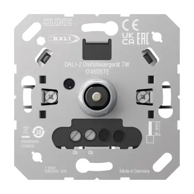 JUNG DALI-2 Drehsteuergerät 1745 DSTE | Unterputz | Dimmbar TW Tunable White | 230V 2mA | Lichtwertspeicher | 71x71mm