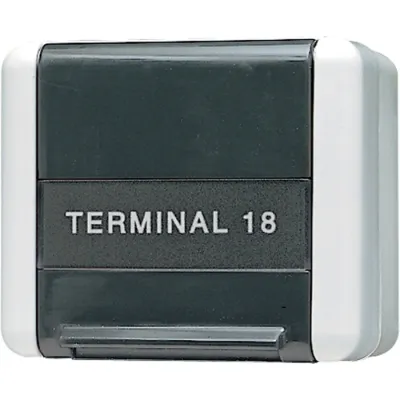 JUNG Datenanschlussgehäuse 854W WG800 | Aufputz | Schriftfeld 21x59mm | IP44 | Thermoplast | 75x86x58mm | grau RAL 7035