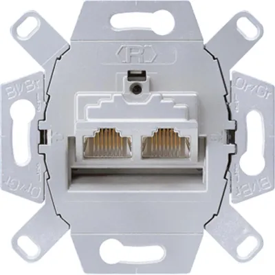 JUNG Datendose UAE8-8UPOK6 | Cat6 Anschlussdose 2xRJ45 | geschirmte LSA-Plus-Klemmen | Unterputz | Kunststoff | IP20