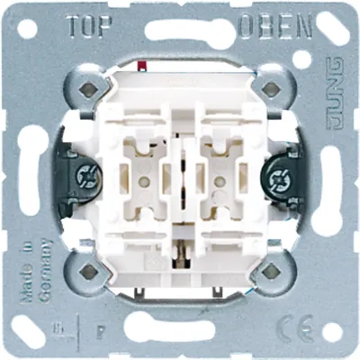 JUNG Doppel-Taster 535U Unterputz | 2 Schließer | 10AX 250V | Serienwippe | Federklemmen | IP20 | glanzend | halogenfrei