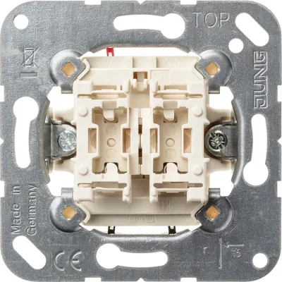 JUNG Doppel-Taster 535U Unterputz | 2 Schließer | 10AX 250V | Serienwippe | Federklemmen | IP20 | glanzend | halogenfrei