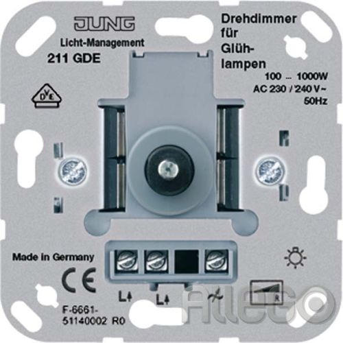 Bild: Jung Drehdimmer mit Druckschalter 211 GDE