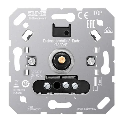 JUNG Drehnebenstelle 3-Draht 1733DNE | Unterputz | AC 230V | Dimmer Nebenstelle | Schraubklemmen