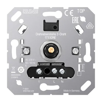 JUNG Drehnebenstelle 3-Draht 1733DNE | Unterputz | AC 230V | Dimmer Nebenstelle | Schraubklemmen