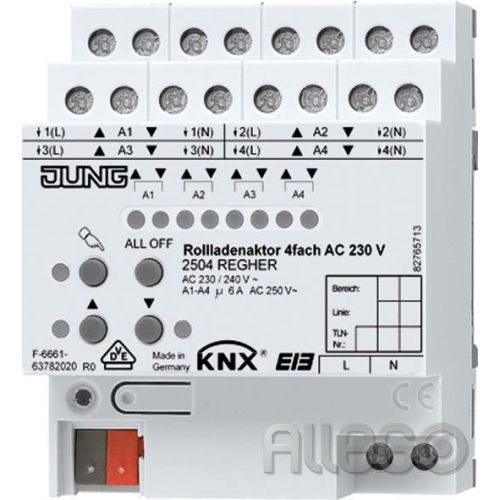 Bild: Jung EIB-Jalousieaktor 4fach 2504REGHER REG 4TE Jung EIB-Jalousieaktor 4fach 250