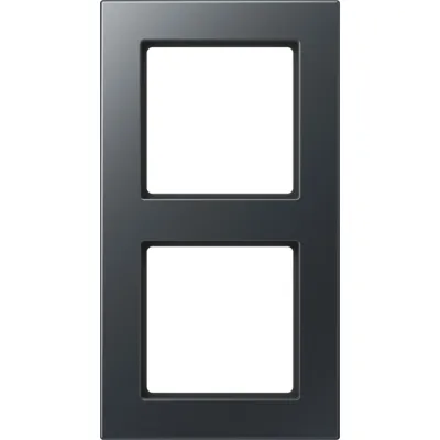 JUNG Rahmen 2-fach A5582BFANM | Einbaurahmen Thermoplast | waagerecht & senkrecht | IP44 | anthrazit matt