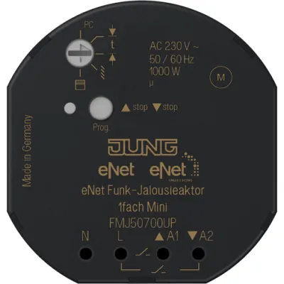 JUNG Funk-Jalousieaktor FM J 50700 UP | eNet Funkbus | Unterputz | 1-fach | 700W | für Jalousien & Rollläden