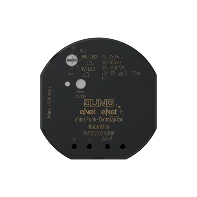 JUNG Funk-Universaldimmer FMUD20250UP | eNet Unterputz Dimmer 20-250W | LED Halogen | Funk | Mini