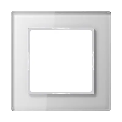 Jung Glasrahmen 1-fach AC 581 GL WW | A 500 Serie | 84x84 mm | Echtglas | alpinweiß glänzend | waagerecht & senkrecht
