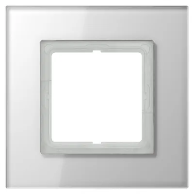 JUNG Glasrahmen 1-fach LSP981GLWW | Schalterrahmen LS-Serie FD-Design | Glas | 115x115 mm | glänzend | alpinweiß