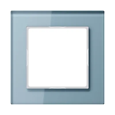 JUNG Glasrahmen 1-fach AC 581 GL BLGR | Rahmen A 500/A creation | 84x84 mm | Echtglas | waagerecht & senkrecht