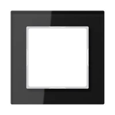 JUNG Glasrahmen 1-fach AC 581 GL SW | Rahmen Glas Serie A 500/A creation | 84x84 mm | waagerecht & senkrecht | schwarz