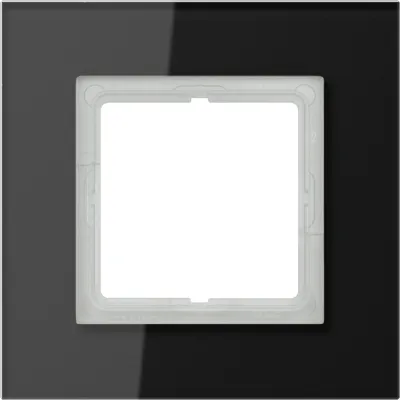 JUNG Glasrahmen 1-fach LSP981GLSW | Rahmen für LS-Serie und FD-Design | 115x115mm | Glas glänzend | schwarz RAL 9005