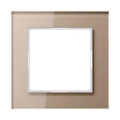 JUNG Glasrahmen 1-fach AC581GLCH | Serie A 500/A creation | Glas glänzend | 84x84 mm | champagner