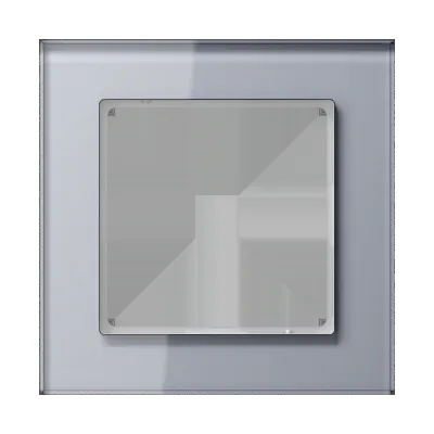 JUNG Glasrahmen 1-fach AC 581 GL KG | Glasrahmen Serie A | Unterputz Montage | glänzend | kristallgrau | 84x84 mm