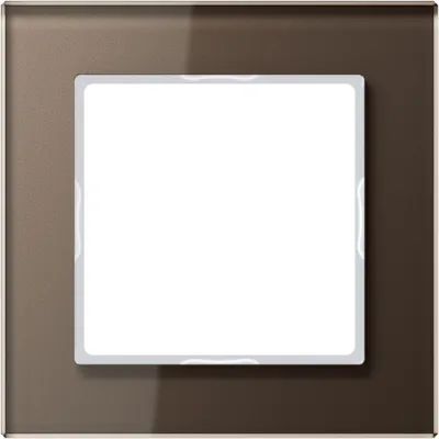 JUNG Glasrahmen 1fach AC581GLMO | Serie A 500 | 84x84mm | Glas glänzend | waagerecht/ senkrecht | mokka