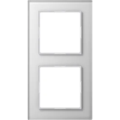 JUNG Glasrahmen 2-fach AC582GLWW | A 500/A Creation | Glas | alpinweiß | 84x155 mm | waagerecht/vertikal | glänzend