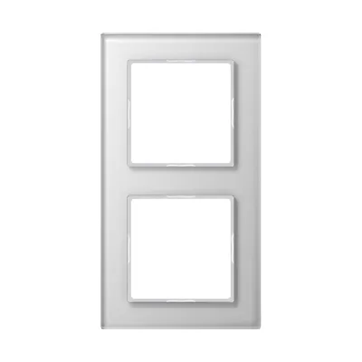 JUNG Glasrahmen 2-fach AC582GLWW | A 500/A Creation | Glas | alpinweiß | 84x155 mm | waagerecht/vertikal | glänzend