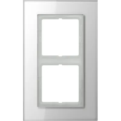 JUNG Glasrahmen 2-fach LSP982GLWW | Schalterrahmen LS/FD | Echtglas | alpinweiß | 115x186mm | glänzend
