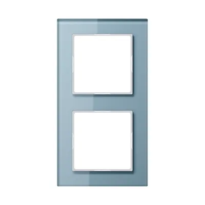 Jung Glasrahmen 2-fach bl/gr waage/senkrecht AC 582 GL BLGR
