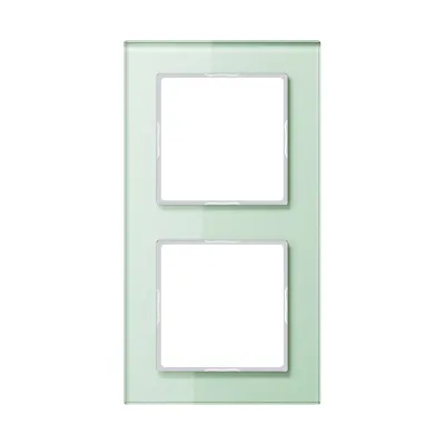 JUNG Glasrahmen 2-fach AC 582 GL WMT | Schalterrahmen Serie A 500 | Glas matt | 84x155 mm | waagerecht/vertikal | weiß
